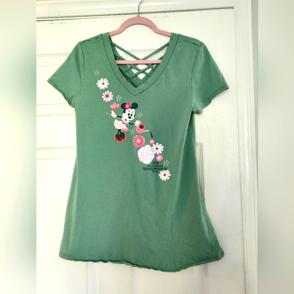 Disney Parks Epcot Flower & Garden 2019 Minnie Mouse Top Large - Lightly Worn